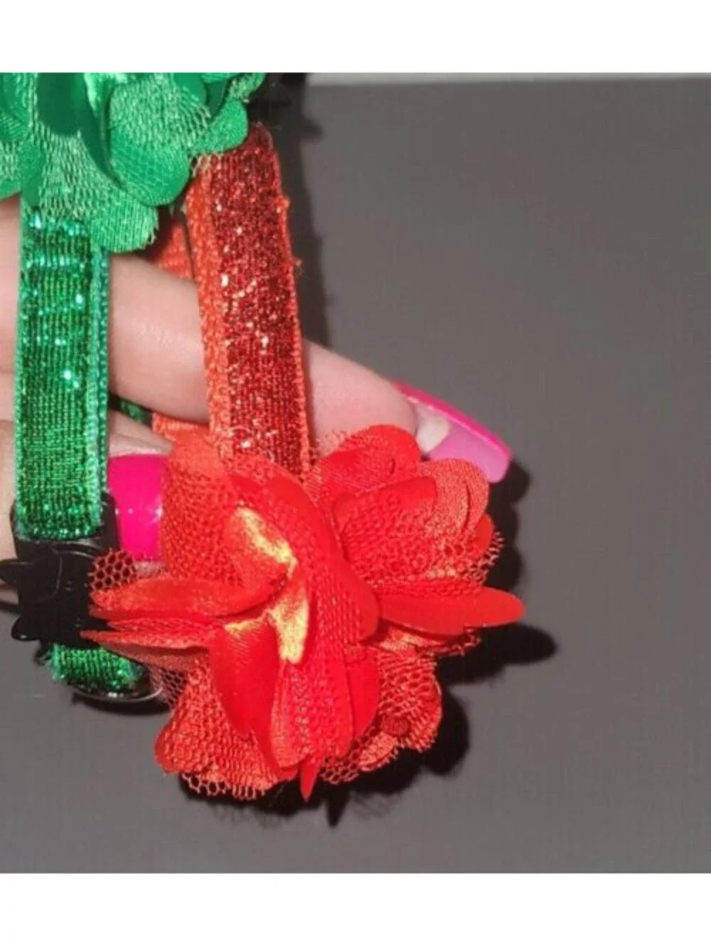 RED CAT BREAK AWAY FLORAL APPLIQUE CAT ADJUSTABLE COLLAR - XS